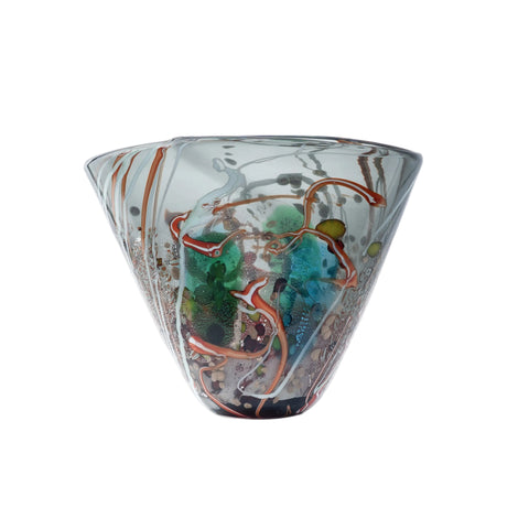 Multi-Gradient Hand-Made Glass Vase