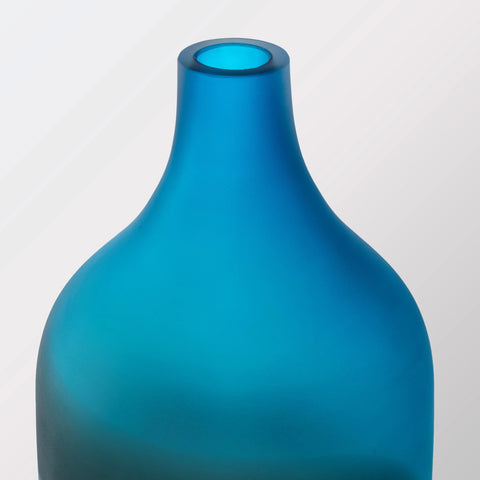 Glass Vase – Medium | Blue, White & Brown