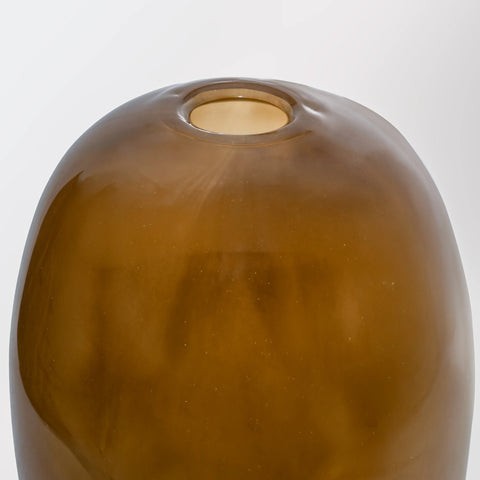 Sand Brown Hand-Made Glass Vase