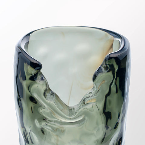 Smokey Grey Hand-Made Glass Vase