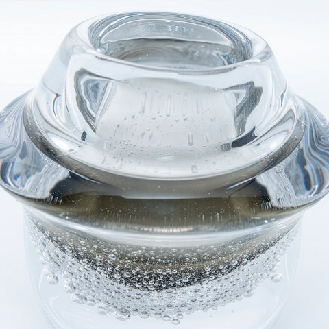 Grey & Green Hand-Made Glass Vase