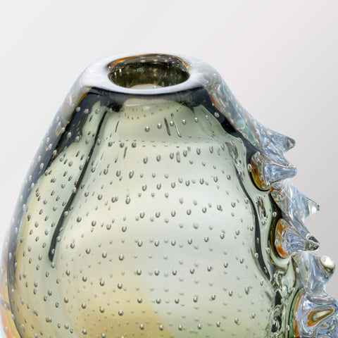 Ocean Green Hand-Made Glass Vase