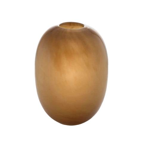 Handcrafted Glass Vase – Medium | Sand Brown