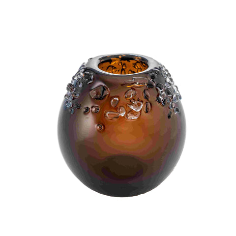 Handcrafted Glass Vase – Small | Coffee Brown