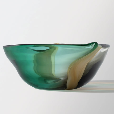 Ocean Green Hand-Made Glass Vase