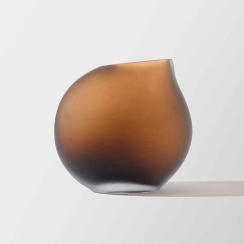 Handcrafted Glass Vase – Small | Brown