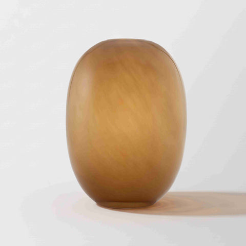 Handcrafted Glass Vase – Medium | Sand Brown
