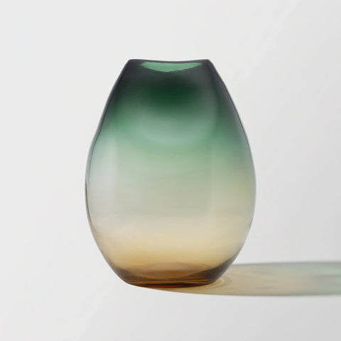 Forest Green Hand-Made Glass Vase