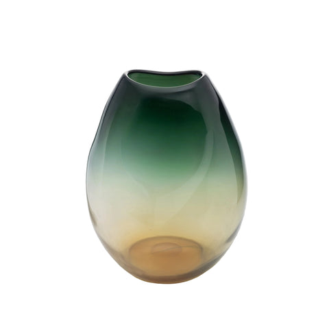 Forest Green Hand-Made Glass Vase
