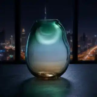Multi-Gradient Hand-Made Glass Vase