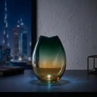 Forest Green Hand-Made Glass Vase