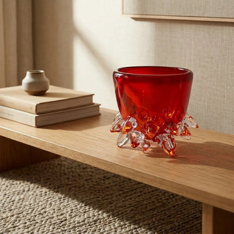 Handmade Glass Vase – Orange (Big)