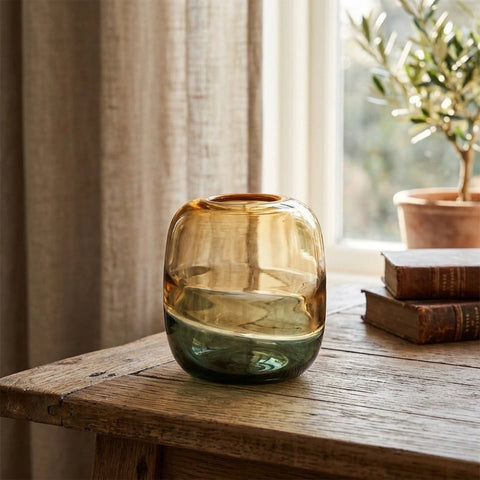 Handmade Glass Vase – Small | Champagne