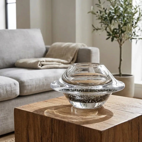 Transparent Hand-Made Glass Vase