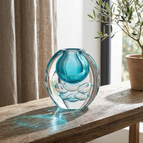 Artisan Glass Vase – Large | Blue