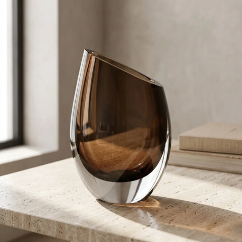 Clear Hand-Made Glass Vase