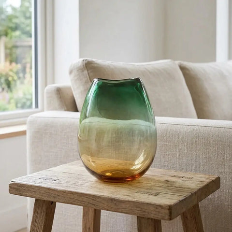 Handmade Glass Vase – Forest Green (Medium)