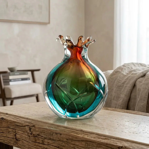 Multi-Color Hand-Made Glass Vase