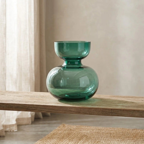 Handmade Glass Vase – Medium | Ocean Green