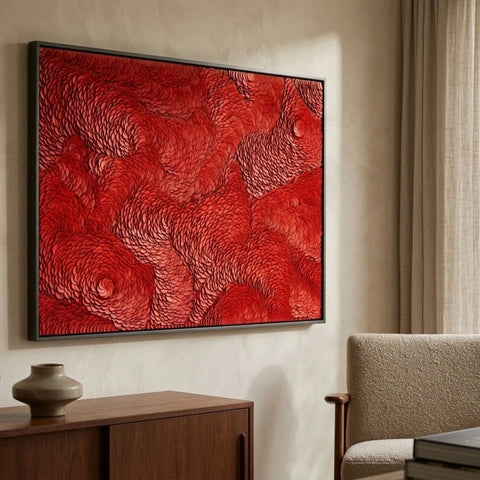 Floravia II Red & Blue Ombre Leather 3D Wall Art