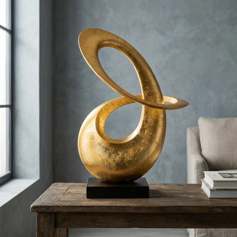 Deco 79 Gold Aluminum Metal Abstract Swirl Sculpture