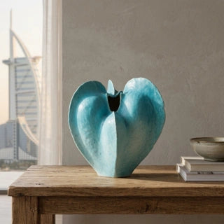 Azure Petal Ceramic Vases
