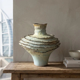 Peter Beard Ruffled Ceramic Vase
