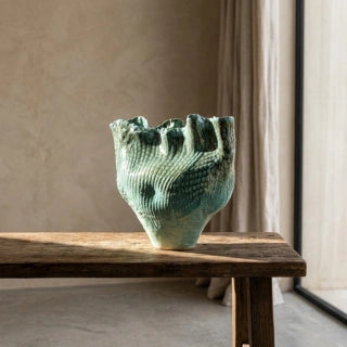 Handmade Ceramic Ruffled Vase