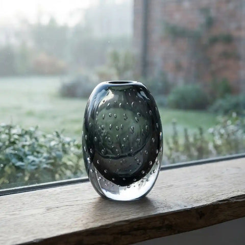 Modern Grey Bubble Glass Vase