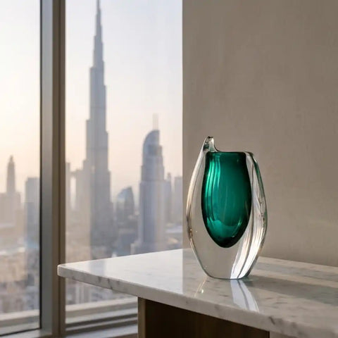 Blue Hand-Made Glass Vase