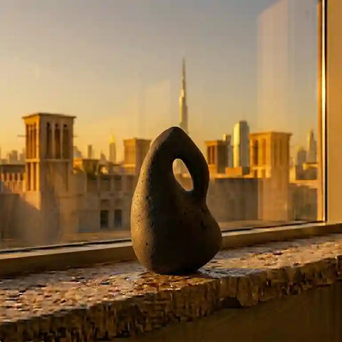 Black Ceramic Sculpture / Decorative Vase