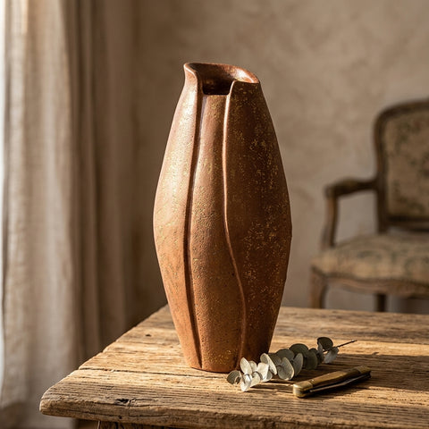 Elysian Terracota Vases Real 24k Gold Leaf Touch Luxury Vases