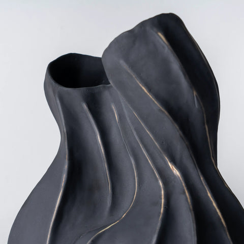 Black ceramic decorative vase