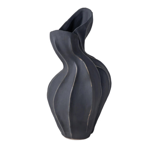 Black ceramic decorative vase