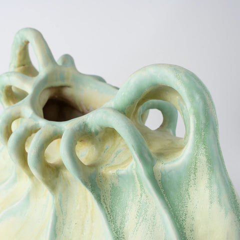 Marea Sculptural Ceramic Vase – Handpainted Artisan Collection.