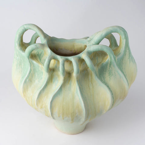 Marea Sculptural Ceramic Vase – Handpainted Artisan Collection.