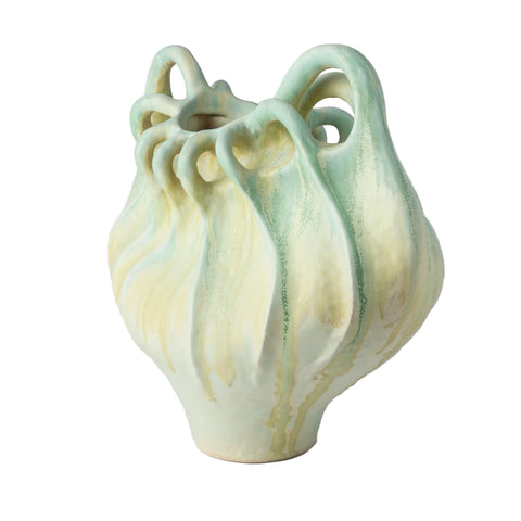 Marea Sculptural Ceramic Vase – Handpainted Artisan Collection.