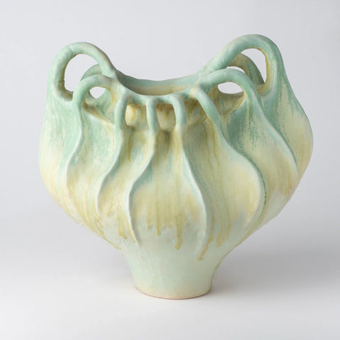 Marea Sculptural Ceramic Vase – Handpainted Artisan Collection.