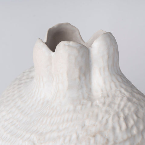 Scalloped Rim/Top Pomegranate Vase