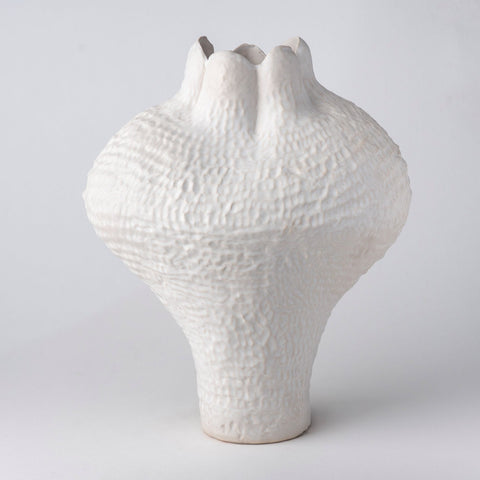 Scalloped Rim/Top Pomegranate Vase