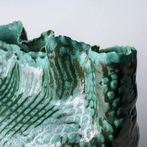 Handmade Ceramic Ruffled Vase