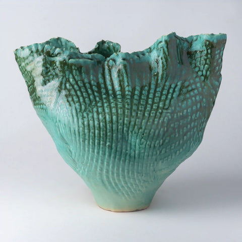 Handmade Ceramic Ruffled Vase