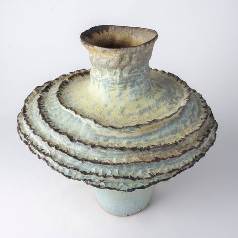 Peter Beard Ruffled Ceramic Vase