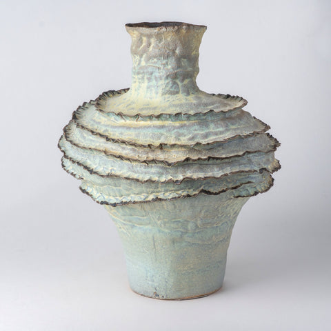 Peter Beard Ruffled Ceramic Vase
