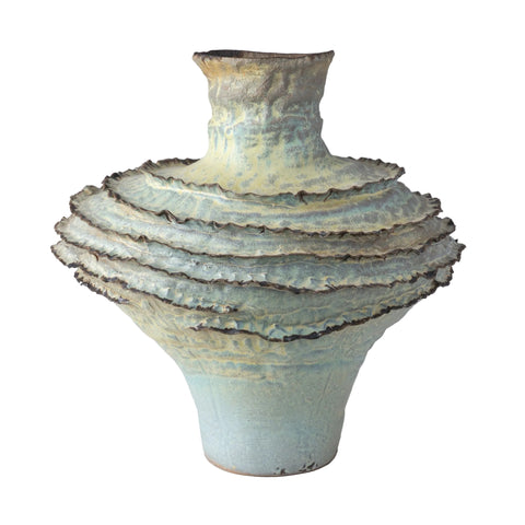 Peter Beard Ruffled Ceramic Vase