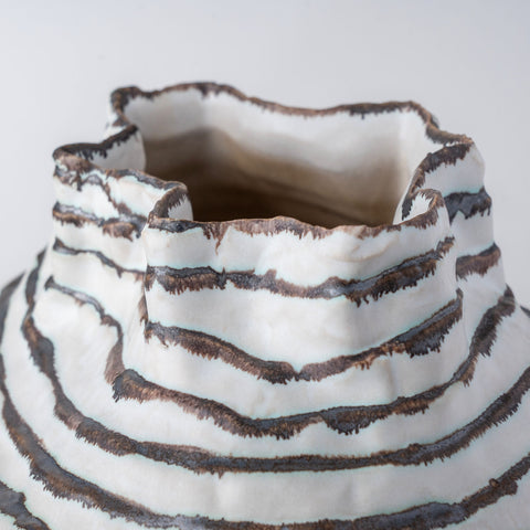 Pinstripe Earth Ceramic Vases