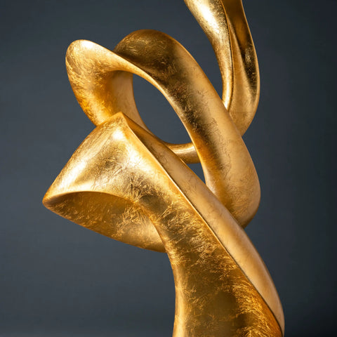 Gold-leaf finished abstract sculpture,