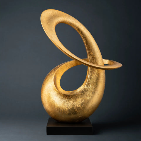 Deco 79 Gold Aluminum Metal Abstract Swirl Sculpture