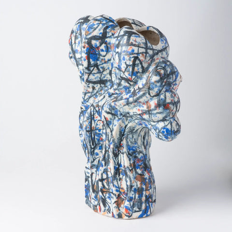 Handmade Modern Abstract Ceramic Vase with Drip Glaze