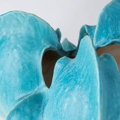 Azure Petal Ceramic Vases